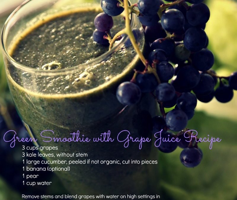 Green Smoothie Recipe with Home-Made Grape Juice (From Self-Grown Grapes!)